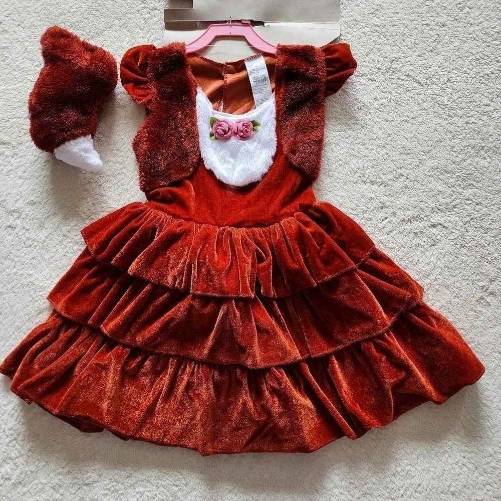 NWT Dreamgirl Fuzzy Fox Halloween Costume Velour Dress size 8-10